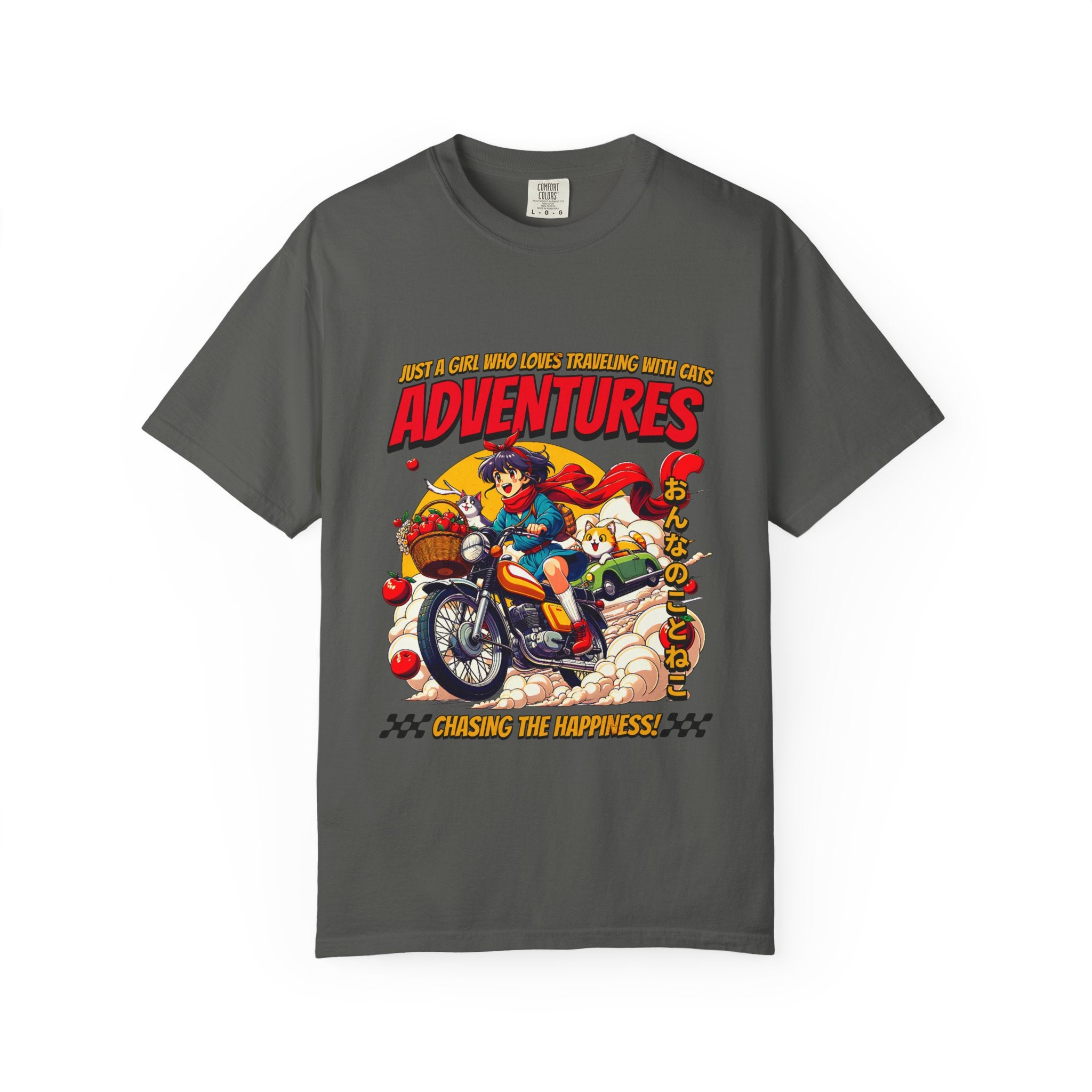 Cat Motorcycle Tee - Anime Adventure Top - Perfect Gift - Sinful Threads