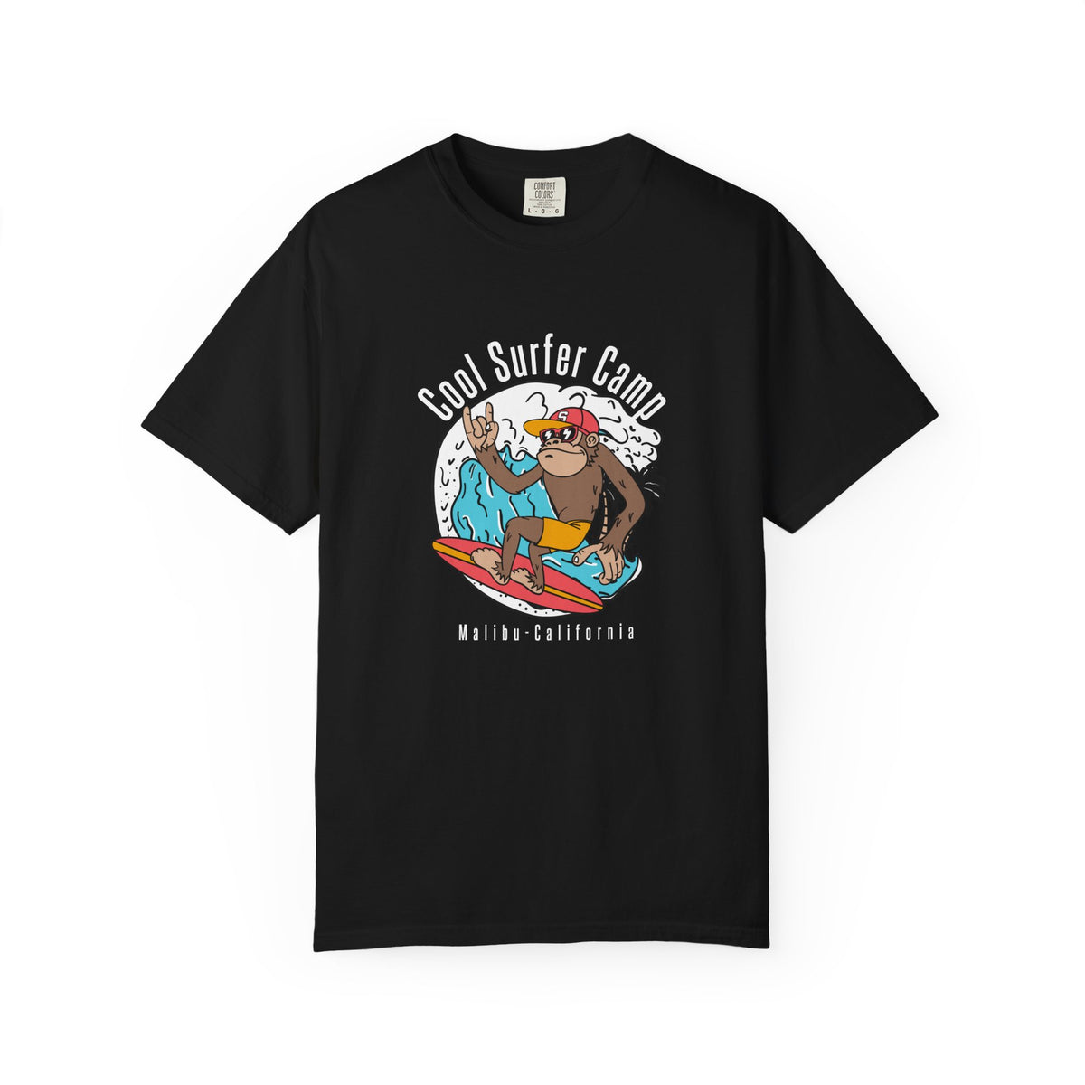 Malibu California Cool Surfing Monkey Graphic Casual Wear T-Shirt
