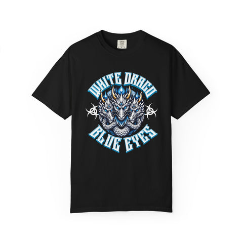 Dragon Art Tee - Blue-Eyed Three-Headed Fantasy Gift