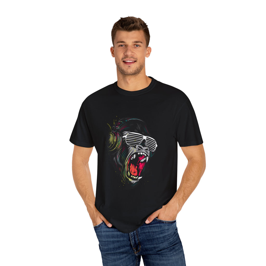 Angry Gorilla With Headphones And Glasses Design T-Shirt - Sinful Threads
