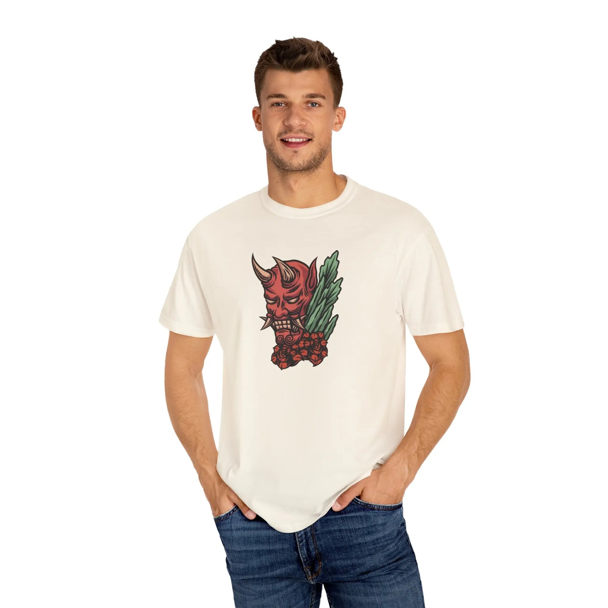 Oni Mask T Shirt - Japanese demon tee - Sinful Threads