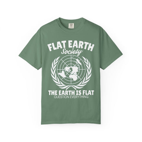 Flat Earth Society Question Everything Funny Design T-Shirt