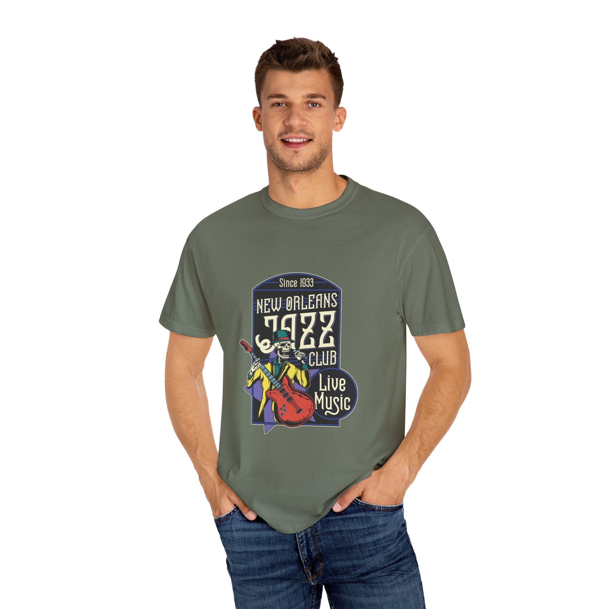 New Orleans Jazz Shirt - Jazz Club Skull Tee, NOLA Music Gift - Sinful Threads