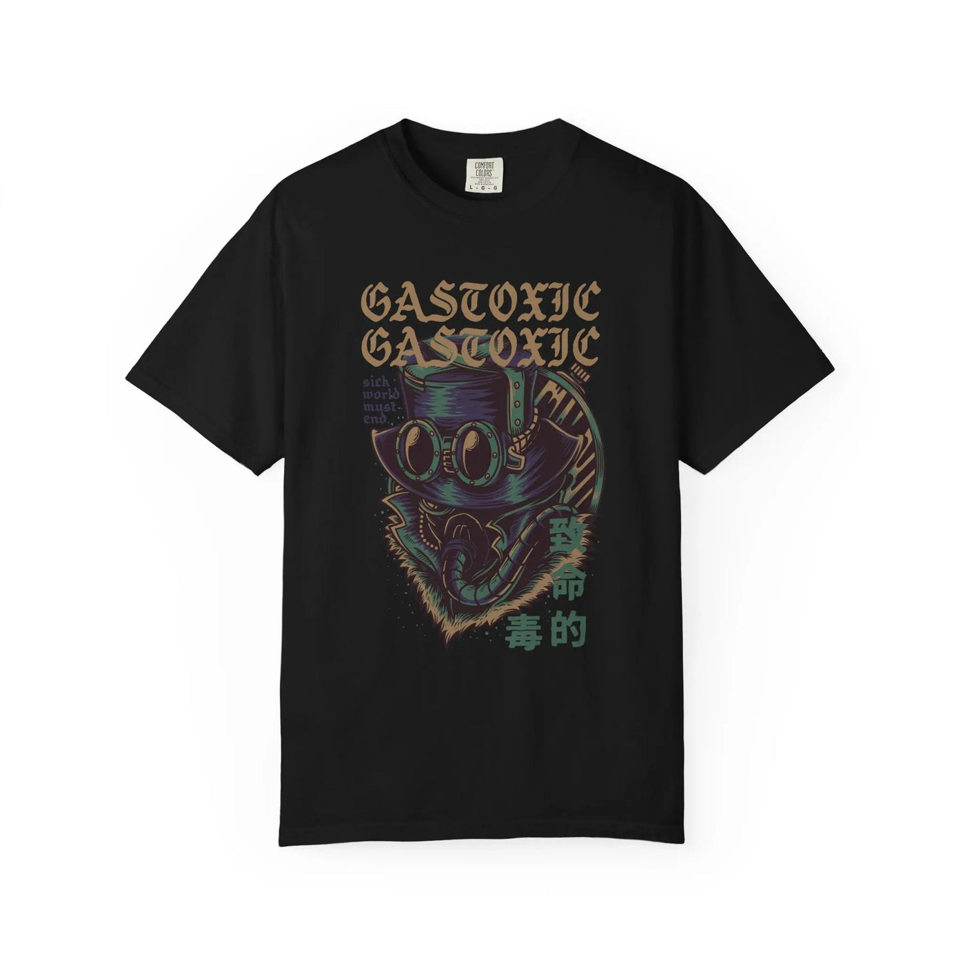 Gastoxic Steam Punk Character Design Graphic Printed T-Shirt - Sinful Threads
