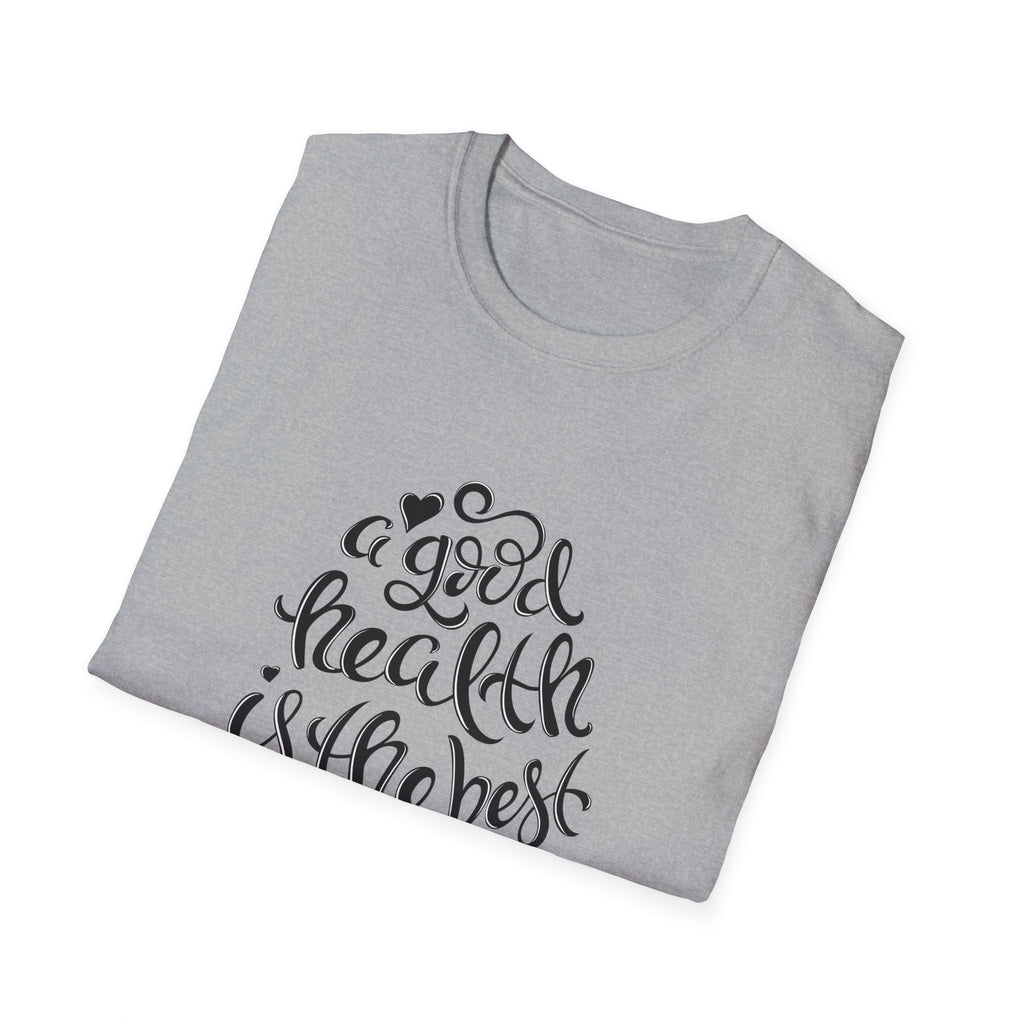 Good Health Best Wealth Wellness Graphic Tee - Inspire Daily - Sinful Threads