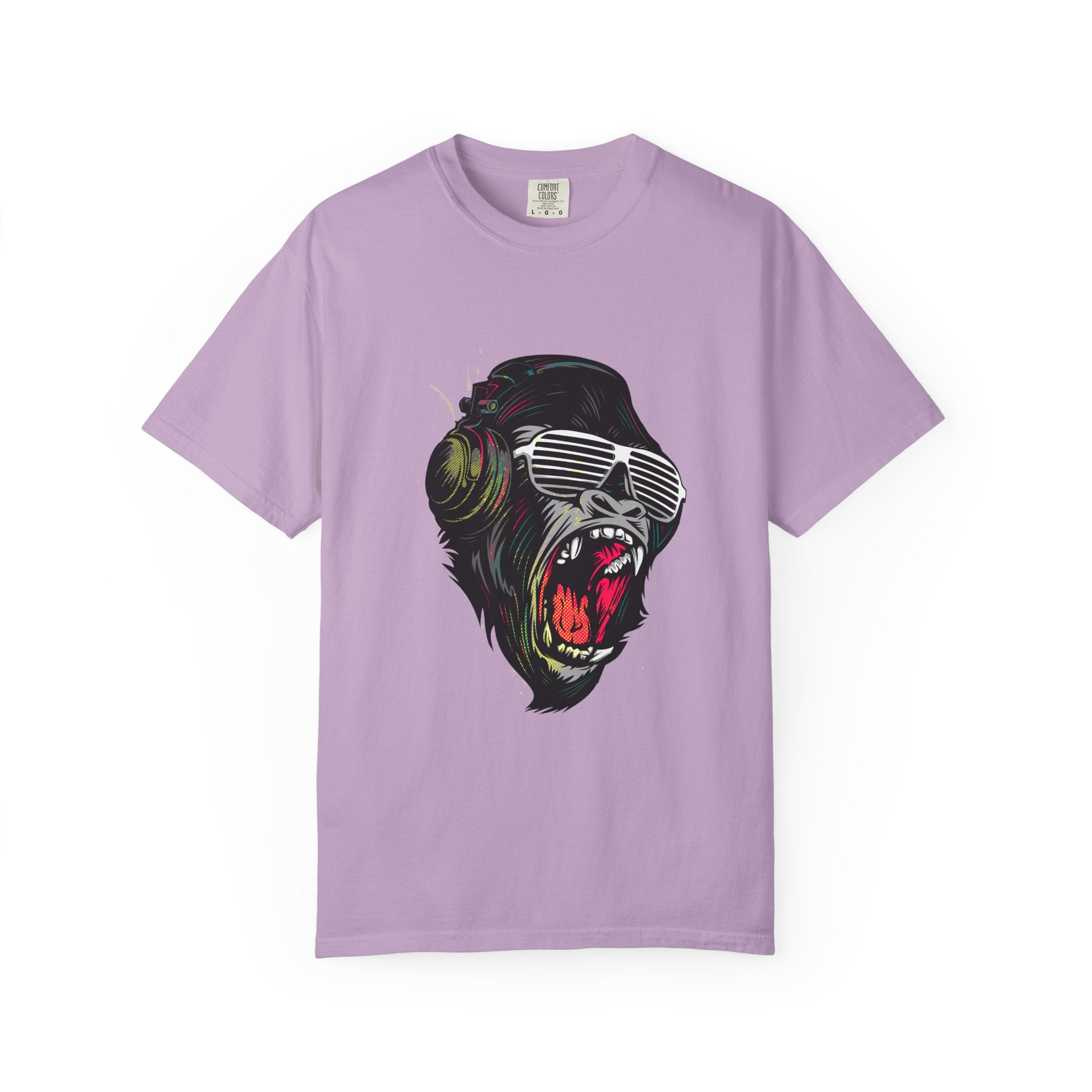 Angry Gorilla With Headphones And Glasses Design T-Shirt - Sinful Threads
