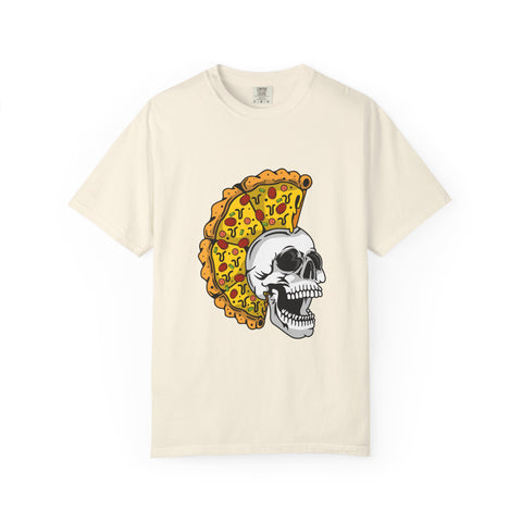 Pizza Mohawk Skull Funny Graphic Unique Design T-Shirt