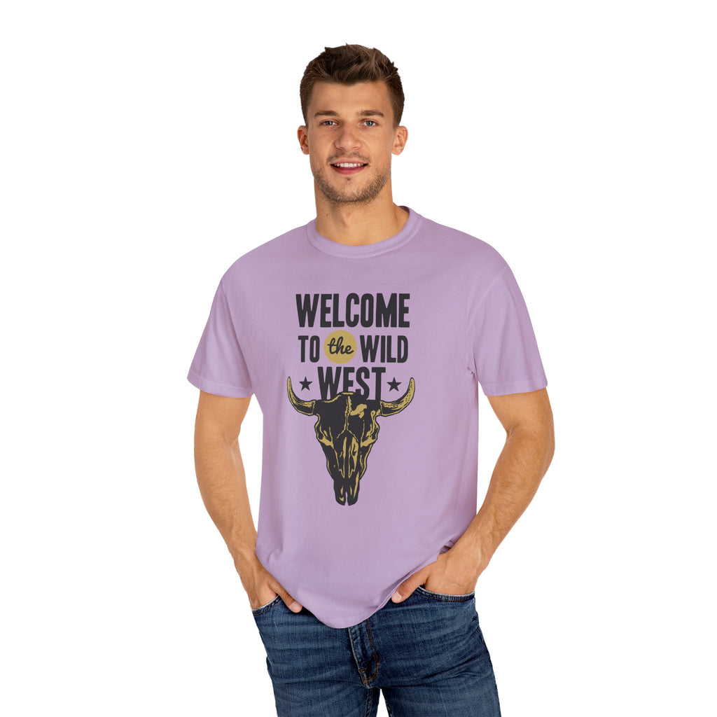 Welcome To The Wild West Graphic Design Bull T-Shirt - Sinful Threads