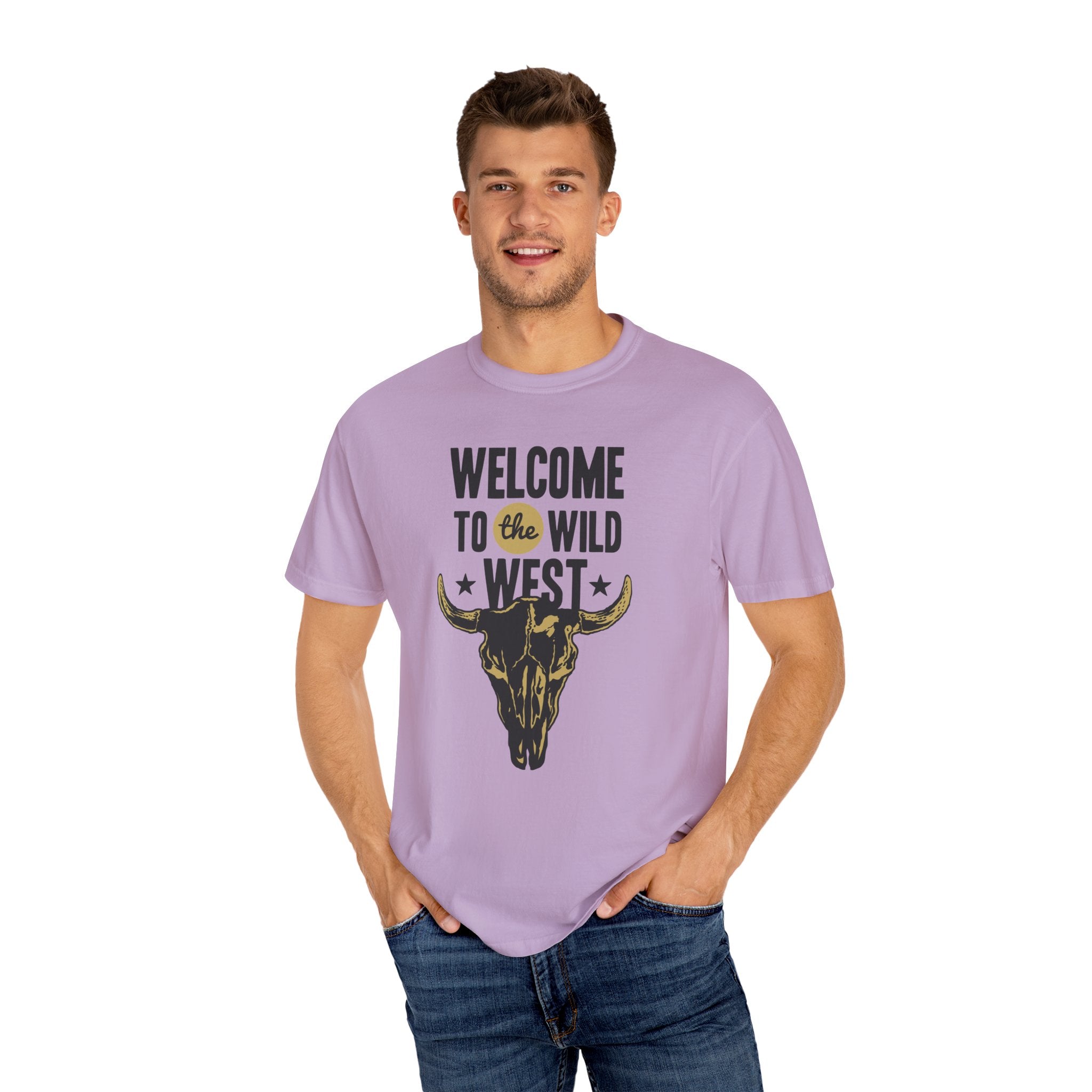 Welcome To The Wild West Graphic Design Bull T-Shirt - Sinful Threads