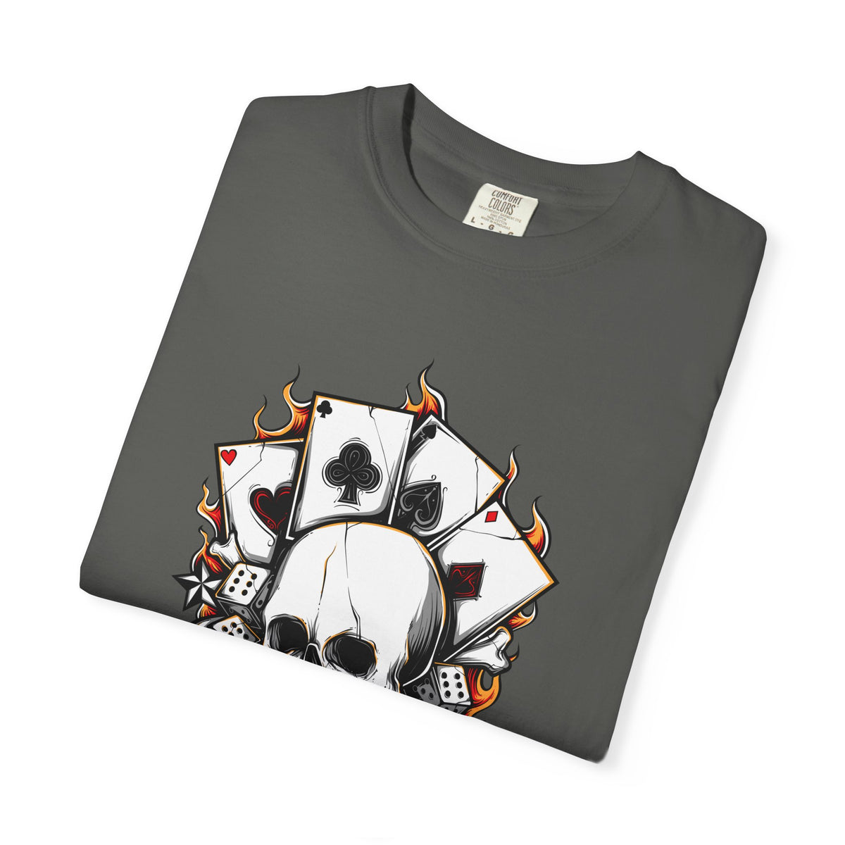 Skull Playing Cards Dice Gambling Casino Design T-Shirt
