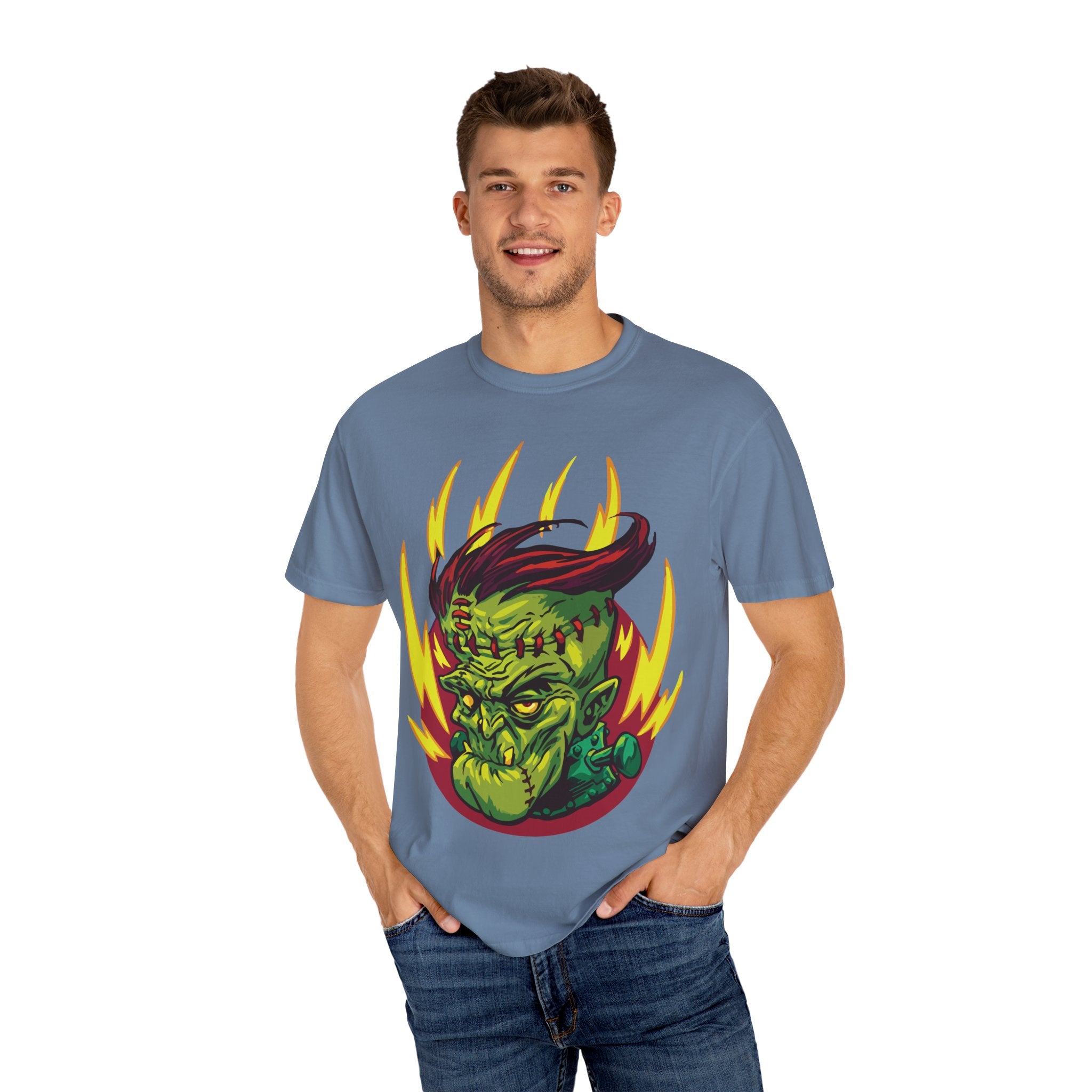 Frankenstein lightning tee - Retro horror monster streetwear shirt - Sinful Threads