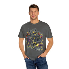Gothic Mushroom Tee - Horned Skull Deathcore Shirt Gift