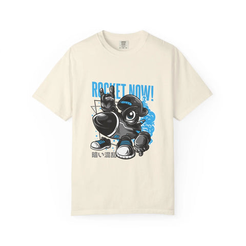 Rocket Now Cartoon Graphic Unisex Relaxed Fit T-Shirt - Sinful Threads