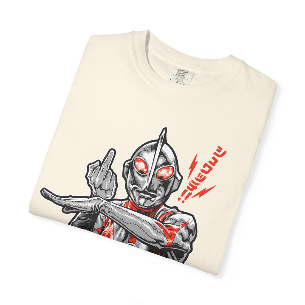 Ultraman Middle Finger Tee - Rebellious Anime Humor Gift - Sinful Threads