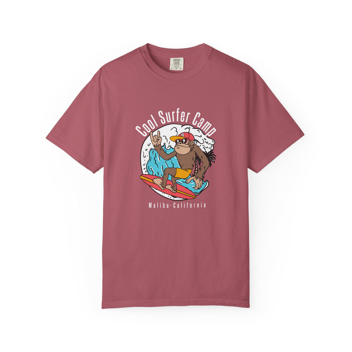 Malibu California Cool Surfing Monkey Graphic Casual Wear T-Shirt