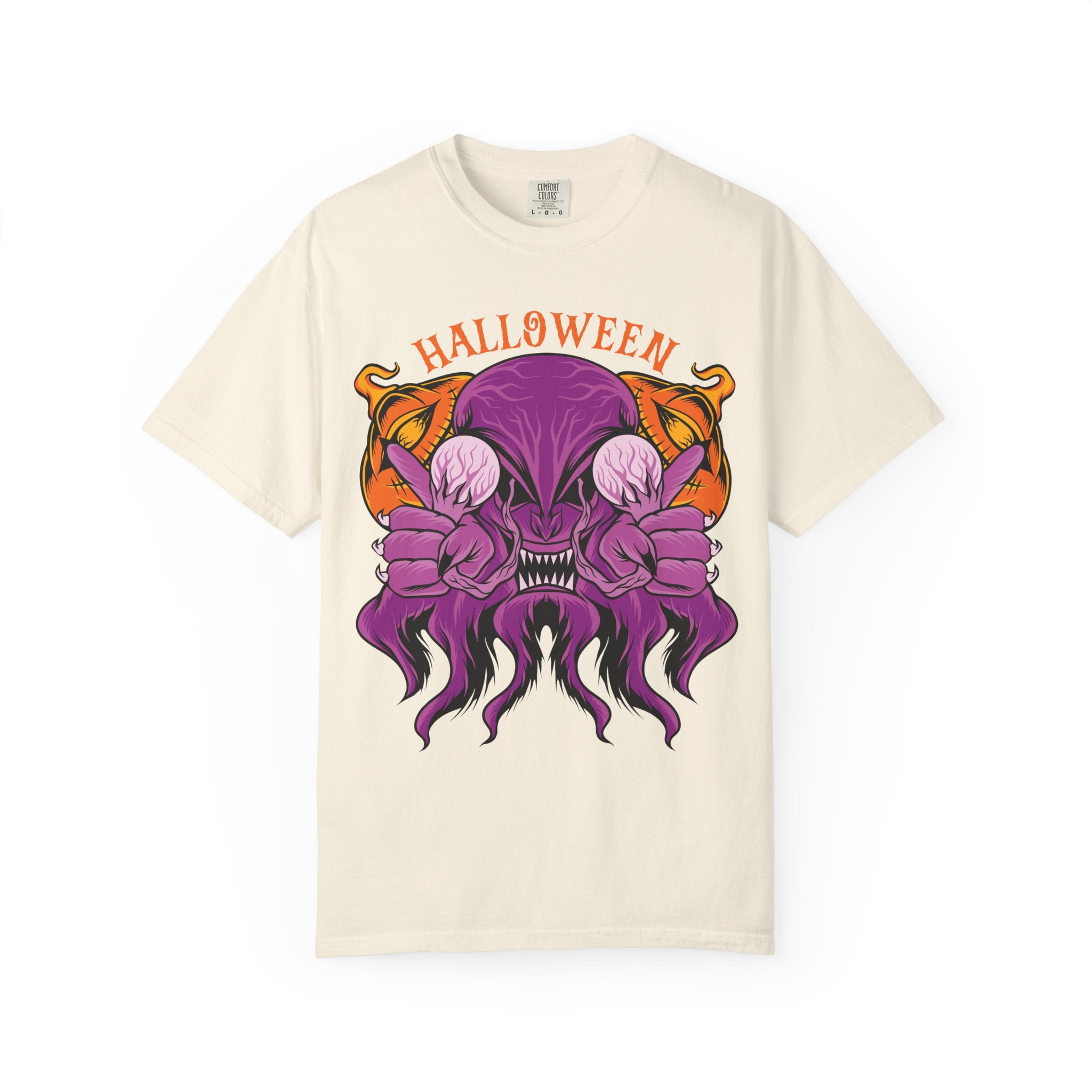 Monster pumpkin shirt - Purple Spooky Tee - Creepy Gift - Sinful Threads
