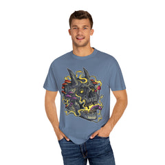 Gothic Mushroom Tee - Horned Skull Deathcore Shirt Gift