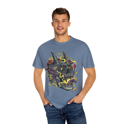 Gothic Mushroom Tee - Horned Skull Deathcore Shirt Gift - Sinful Threads