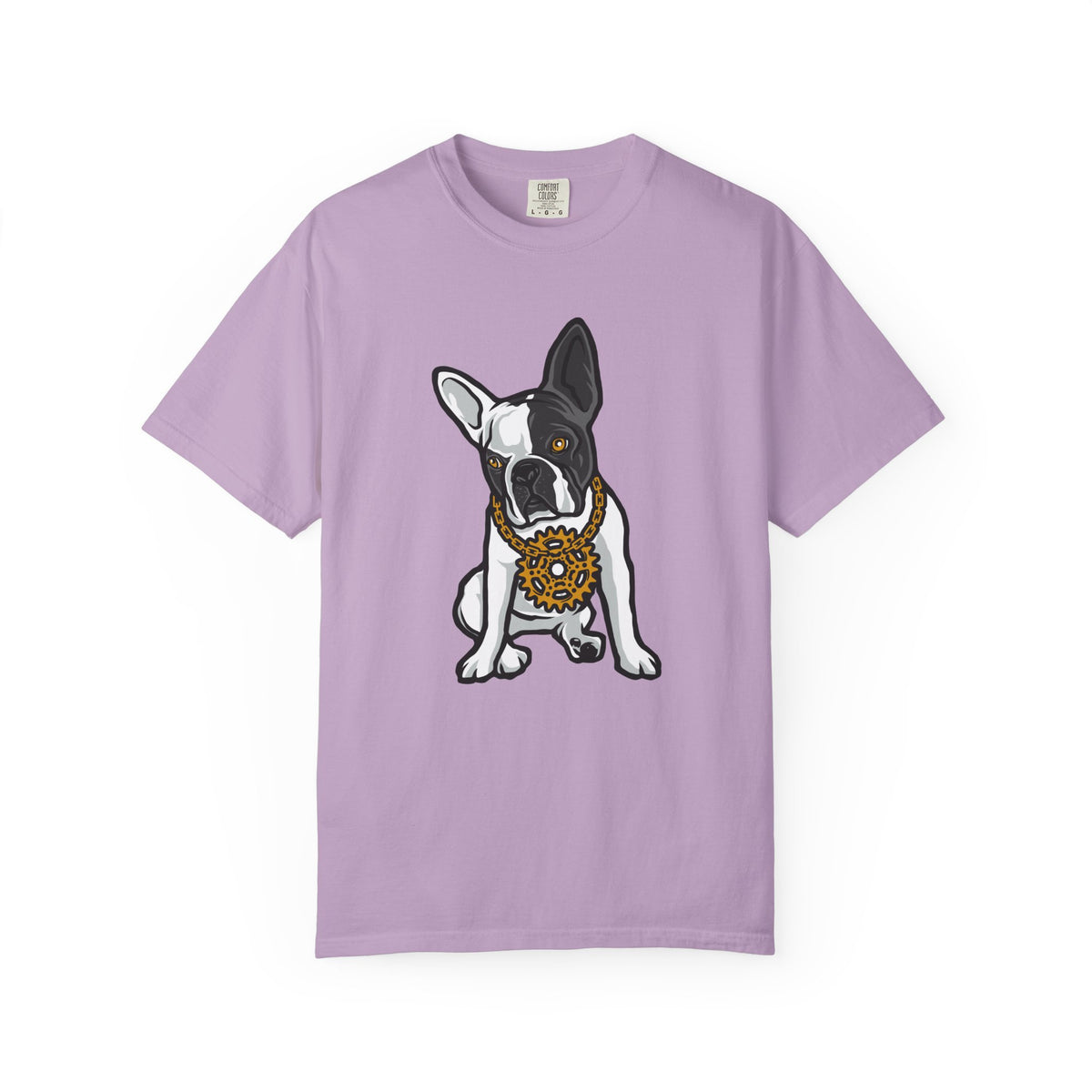 Cartoon French Bulldog with Gear Necklace Cool Dog T-Shirt