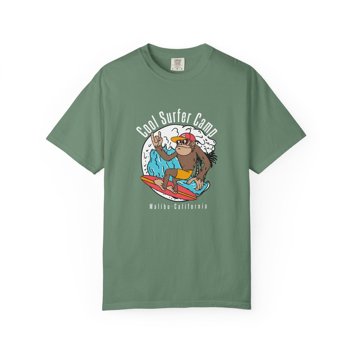 Malibu California Cool Surfing Monkey Graphic Casual Wear T-Shirt