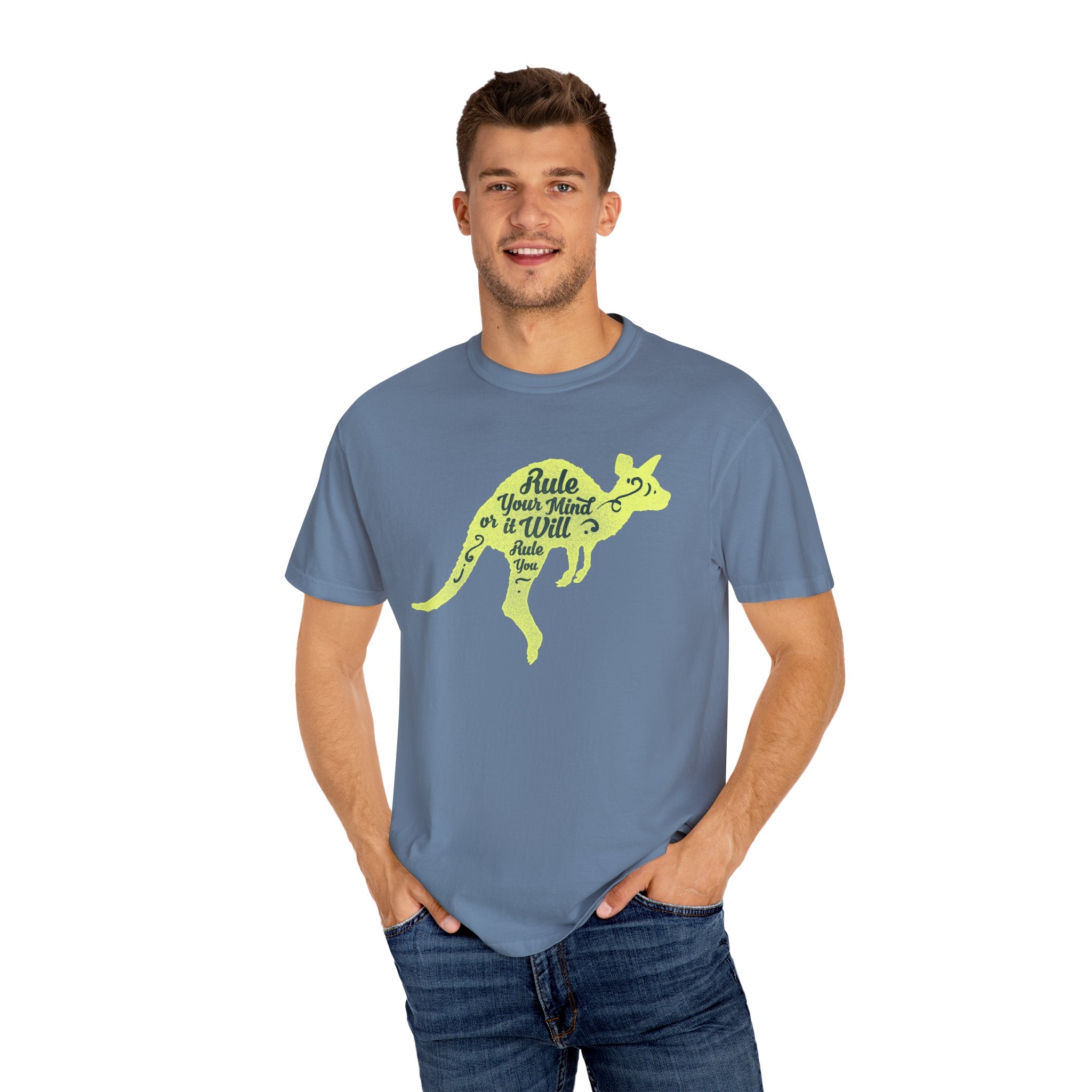 Kangaroo Silhouette with Mental Rules Greatness T-Shirt - Sinful Threads
