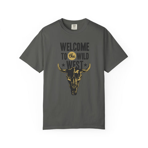 Welcome To The Wild West Graphic Design Bull T-Shirt - Sinful Threads