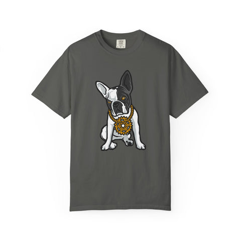 Cartoon French Bulldog with Gear Necklace Cool Dog T-Shirt
