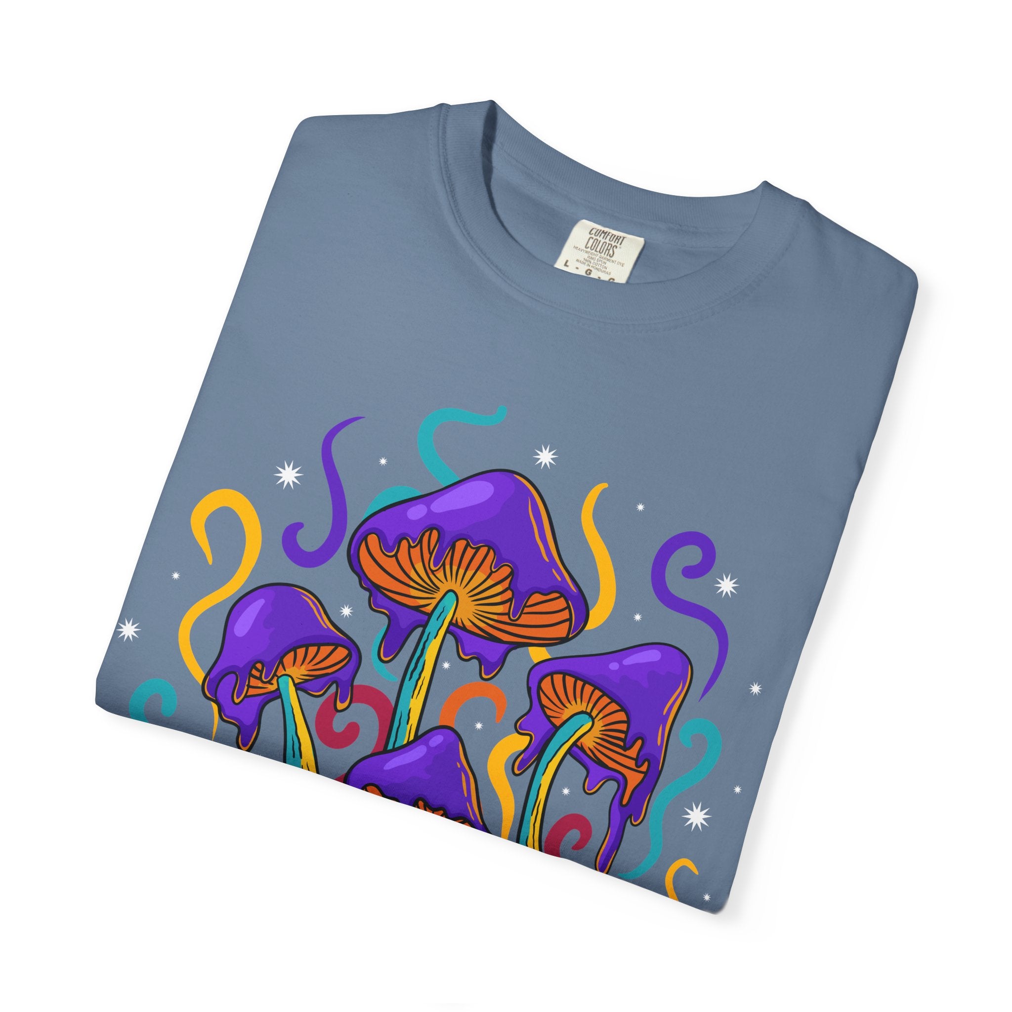 Psychedelic Mushroom Tee - Groovy Fungi Art Purple Gift - Sinful Threads