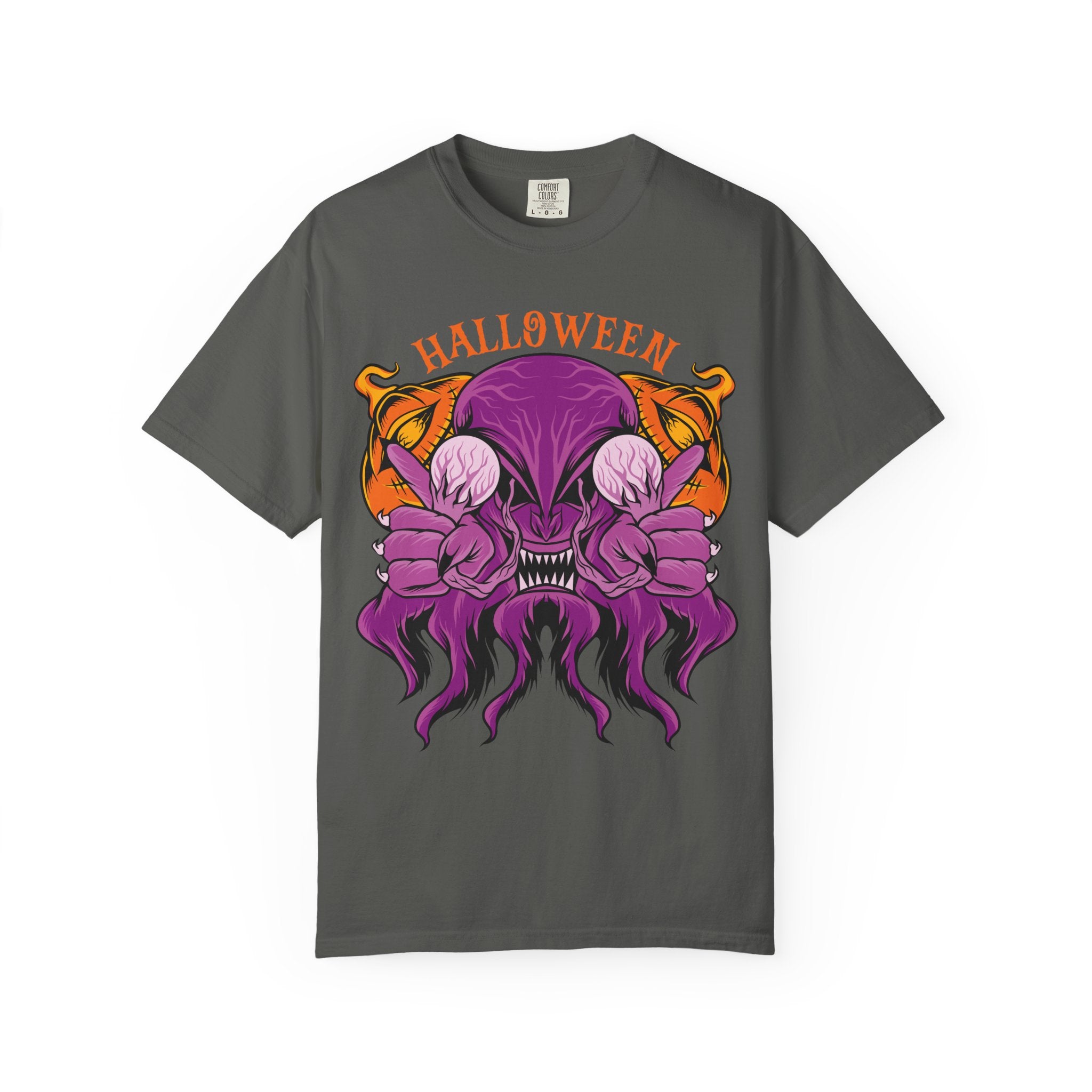 Monster pumpkin shirt - Purple Spooky Tee - Creepy Gift - Sinful Threads