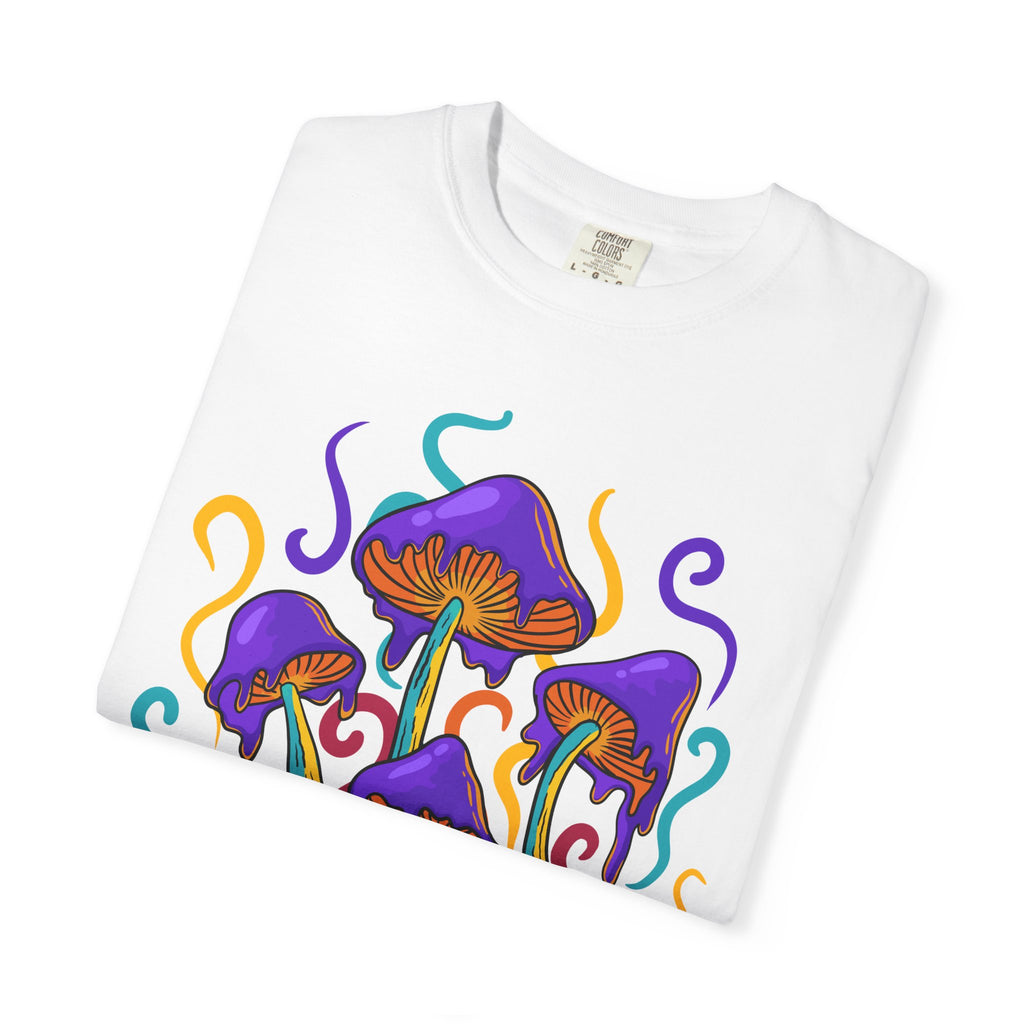 Psychedelic Mushroom Tee - Groovy Fungi Art Purple Gift - Sinful Threads