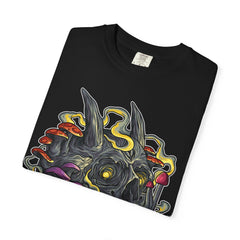 Gothic Mushroom Tee - Horned Skull Deathcore Shirt Gift