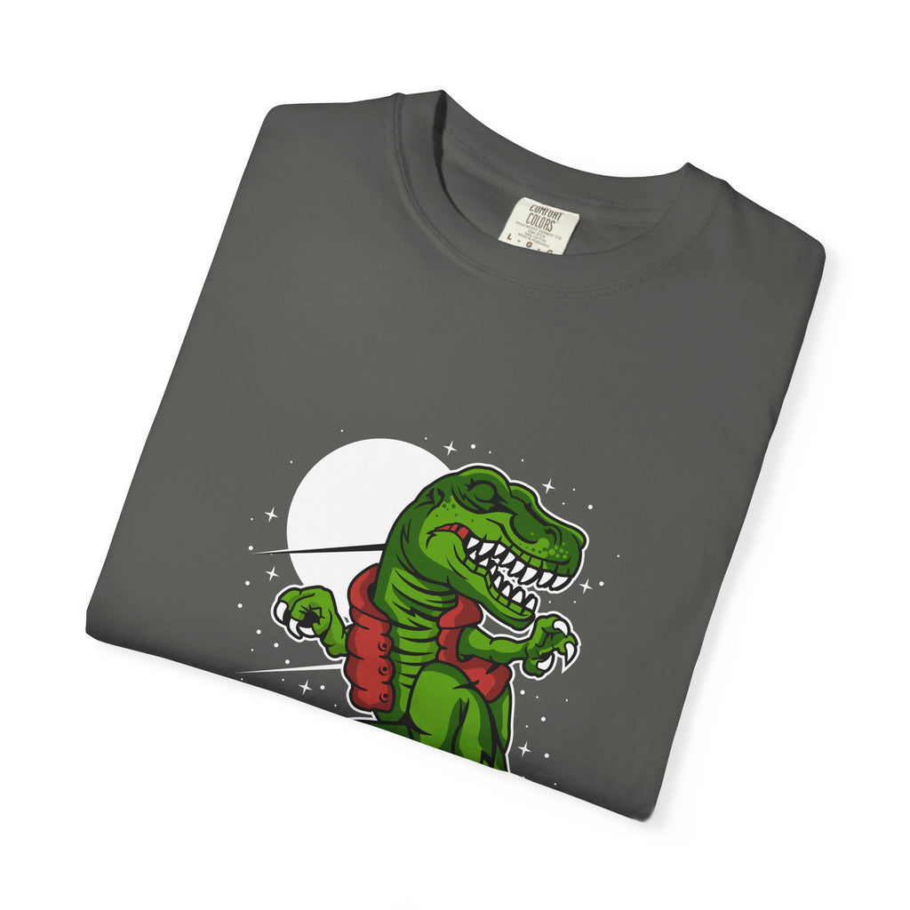 T-Rex Dinosaur on Snowboard Winter Sports Graphic T-Shirt - Sinful Threads