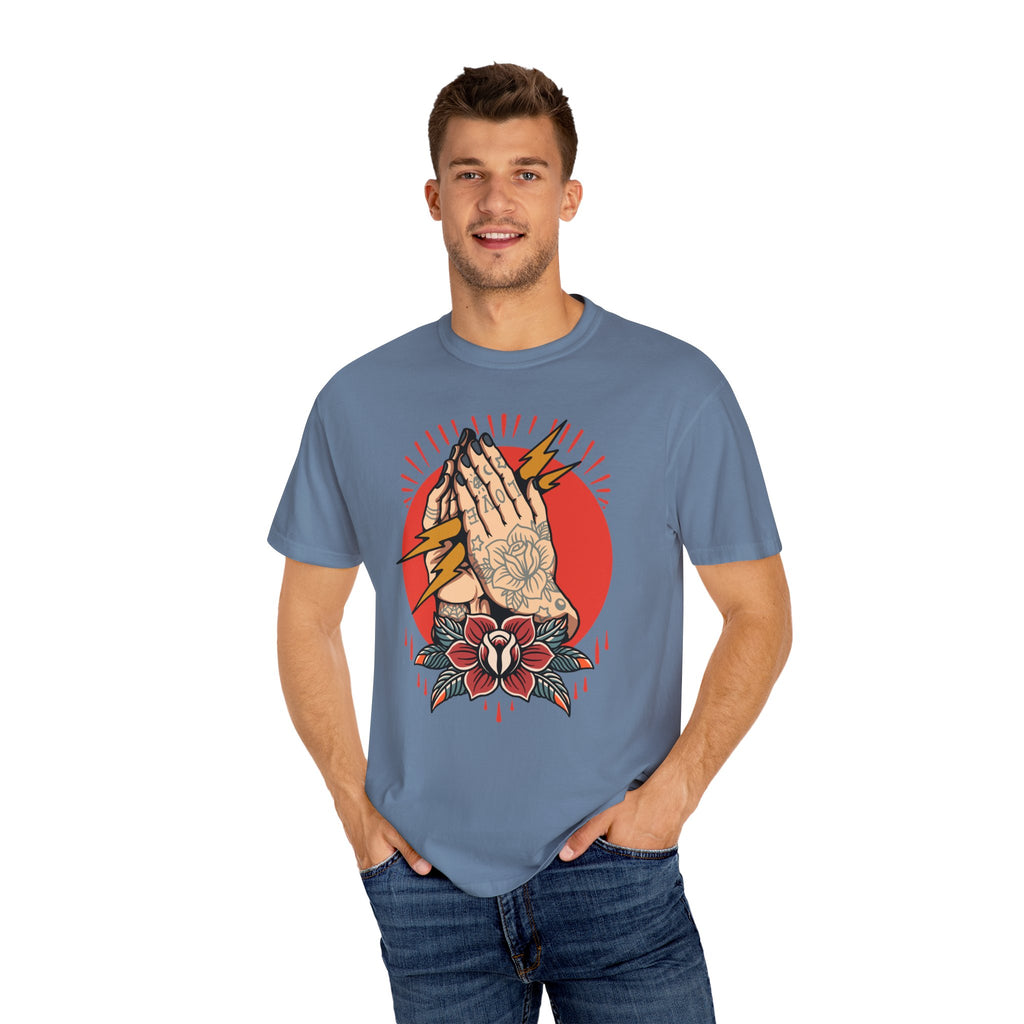 Praying Hands Shirt - Traditional Flash Art Tee - Tattoo Gift - Sinful Threads