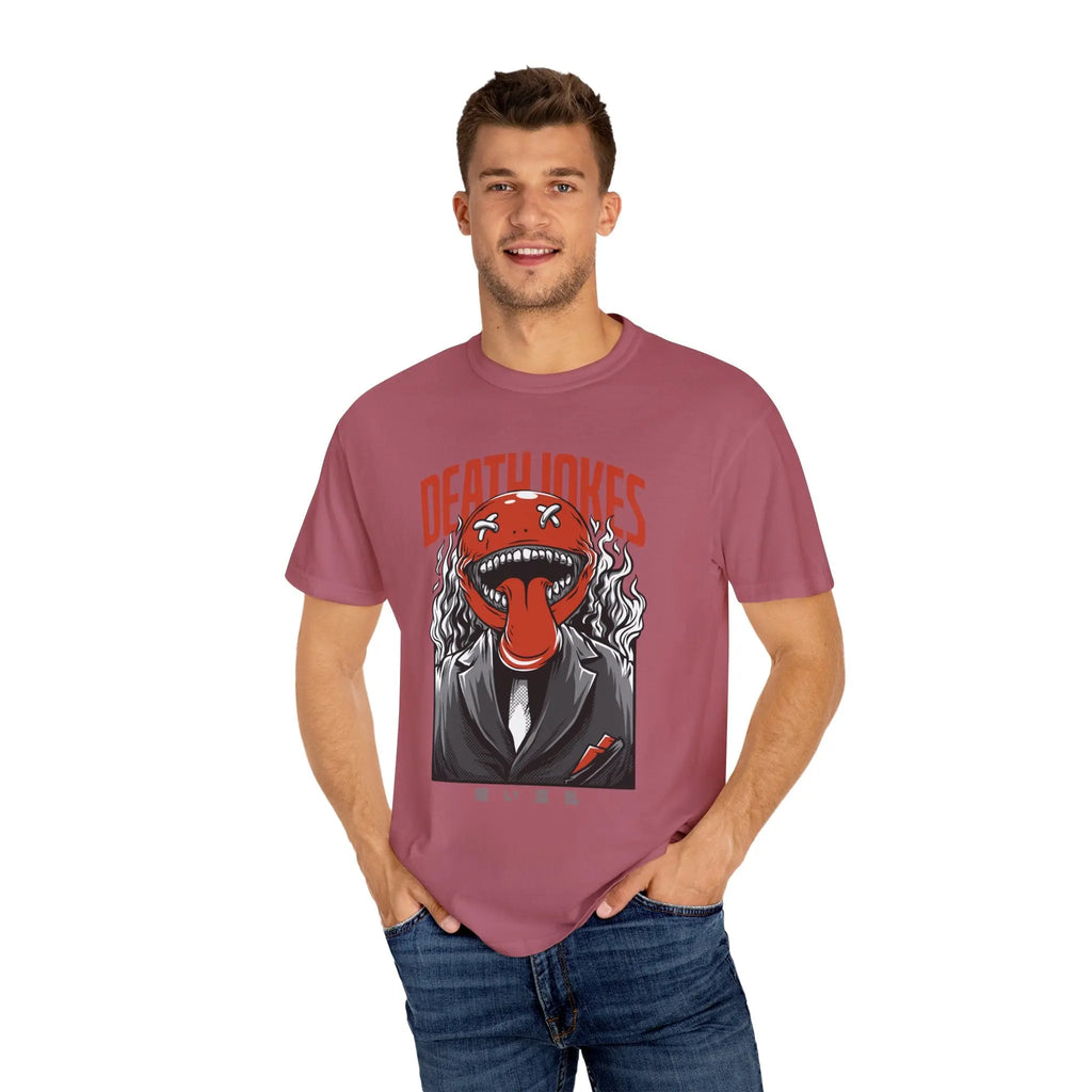 Death Jokes Graphic Tee with Unique Artwork T-Shirt - Sinful Threads