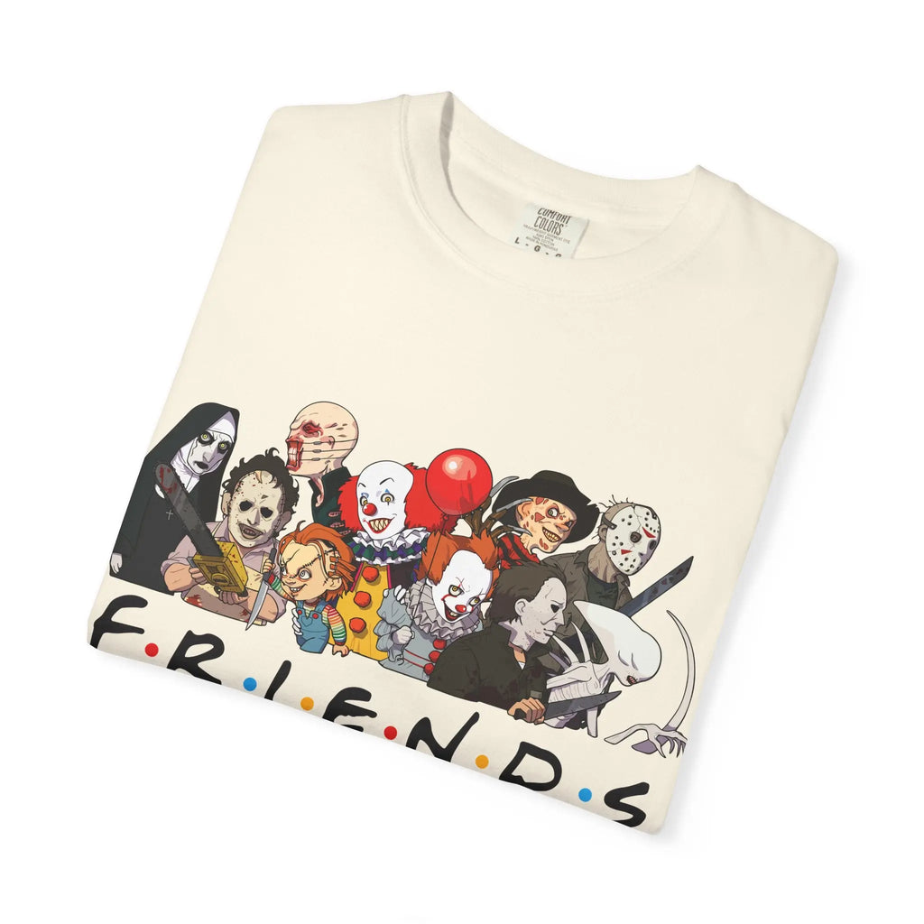 Horror Friends Parody Tee - 80s Villain Mashup Gift Shirt - Sinful Threads