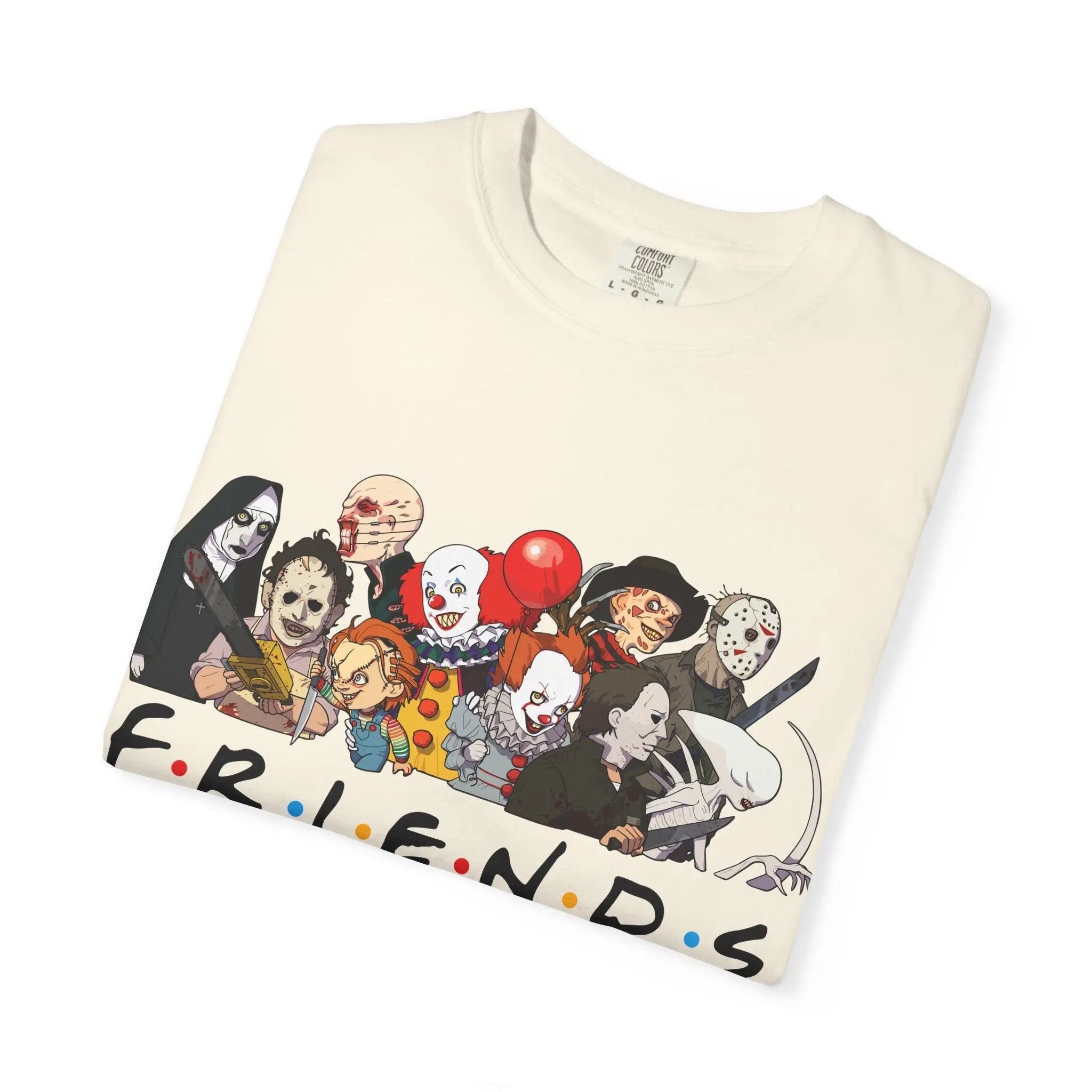 Horror Friends Parody Tee - 80s Villain Mashup Gift Shirt - Sinful Threads