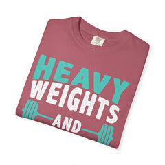 Heavy Weights Protein Shakes Gym Workout T-Shirt for Lifters