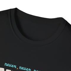 Never Give Up Groovy Tee - Retro Motivational Graphic Tee