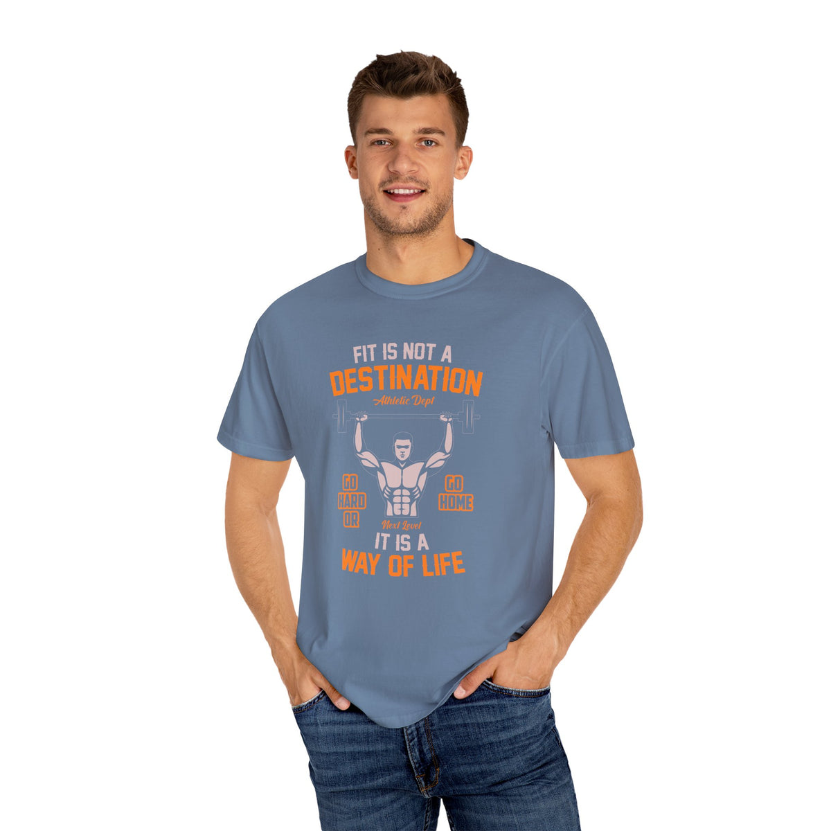 Fit Is Not a Destination Way of Life Gym Motivational Tee - Sinful Threads