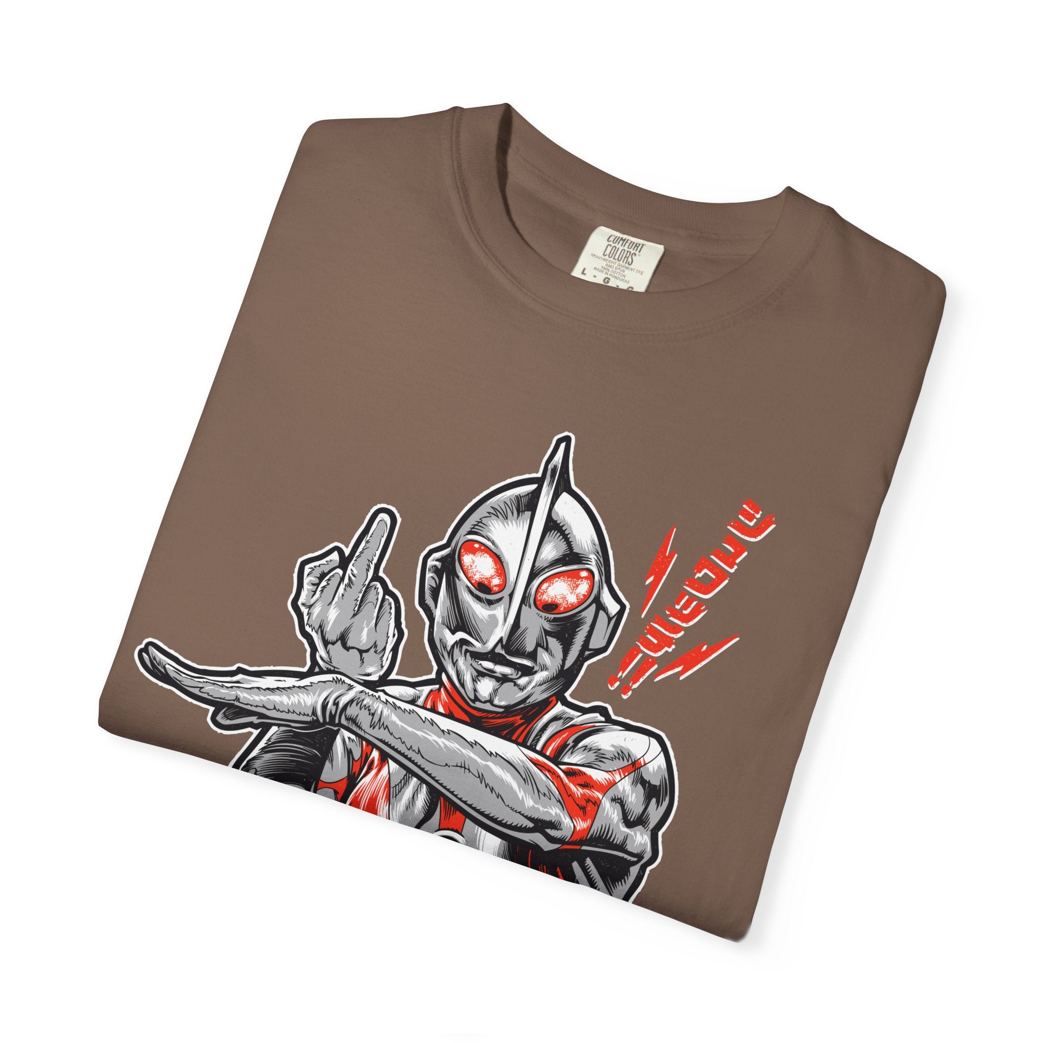 Ultraman Middle Finger Tee - Rebellious Anime Humor Gift - Sinful Threads