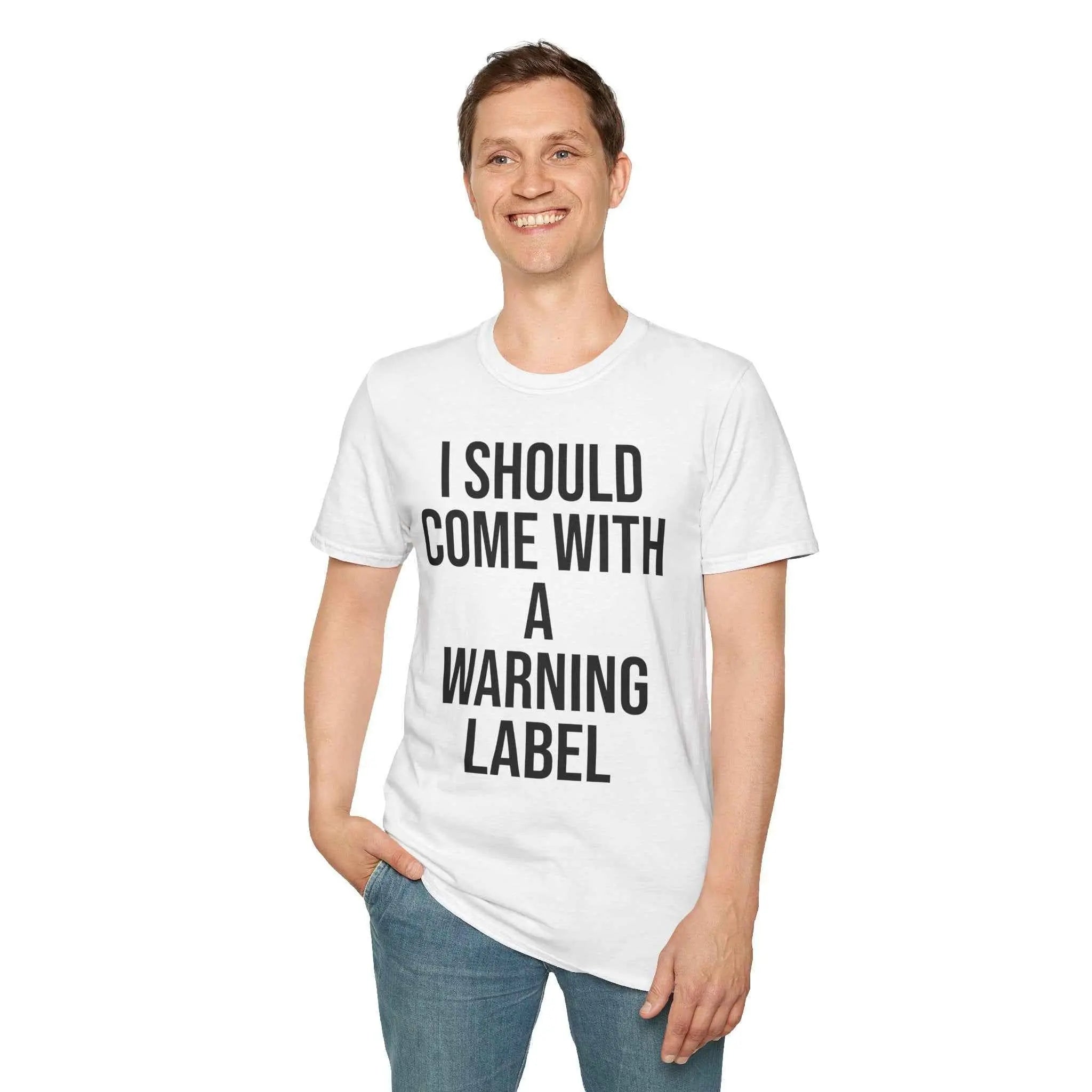 Warning Label Graphic Tee - Funny Sarcasm Shirt