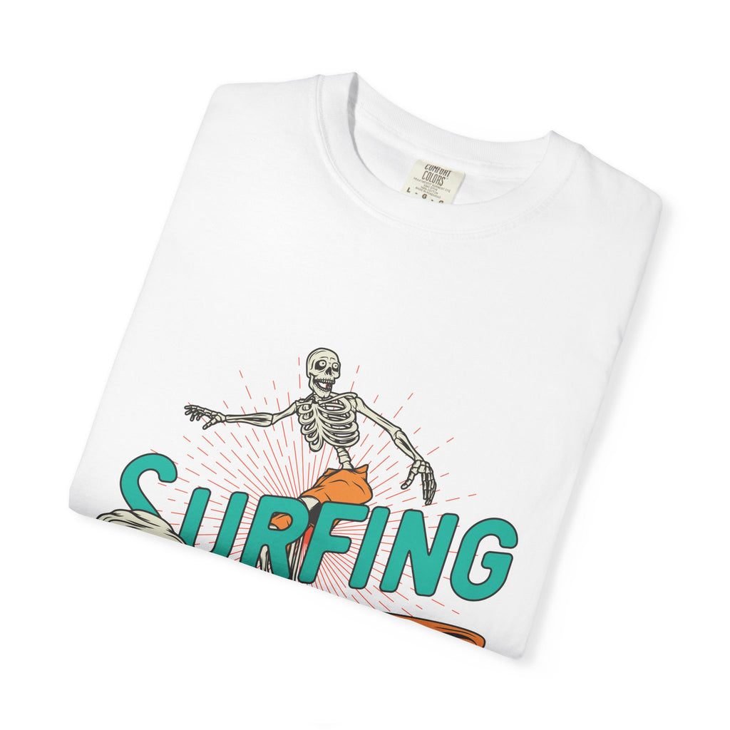Surfing Skeleton Shirt - Funny Skeleton Tee - Retro Surf Gift - Sinful Threads