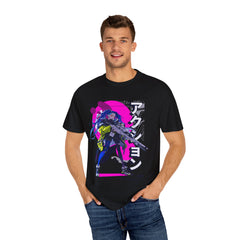 Cyberpunk Girl Tee - Futuristic Manga Gun Streetwear