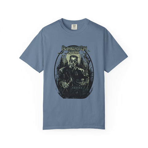 Frankenstein Rocks Halloween Graphic Novelty Design T-Shirt