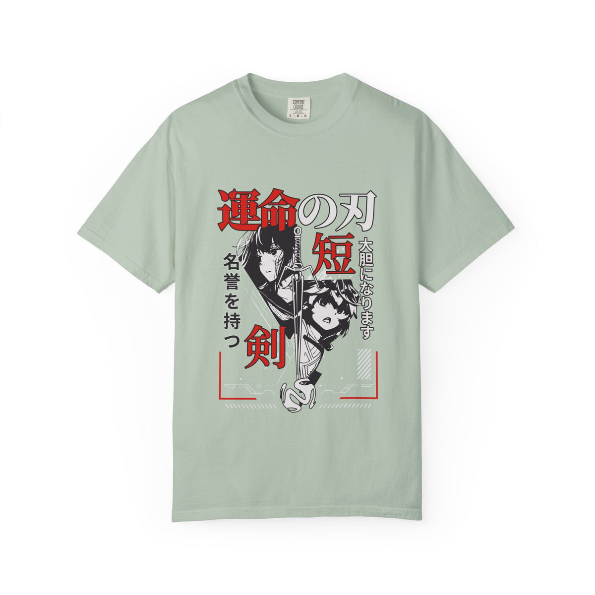 Anime Manga Tee - Black White Sword Design - Japan Gift