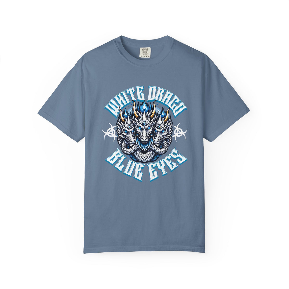 Dragon Art Tee - Blue-Eyed Three-Headed Fantasy Gift