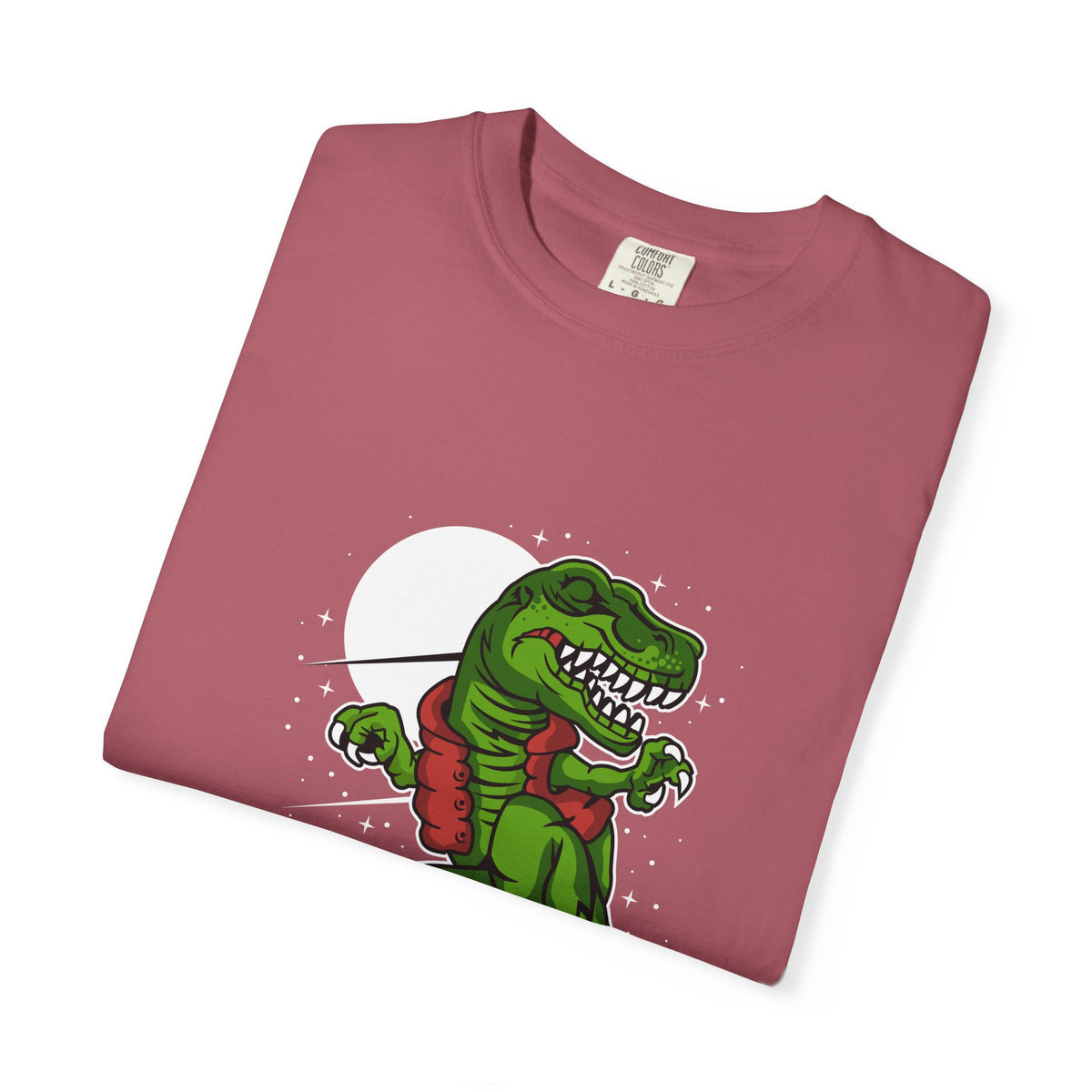 T-Rex Dinosaur on Snowboard Winter Sports Graphic T-Shirt