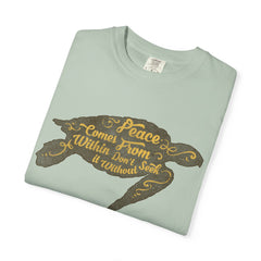 Sea Turtle Peace Comes From Within Design Graphic T-Shirt - Sinful Threads