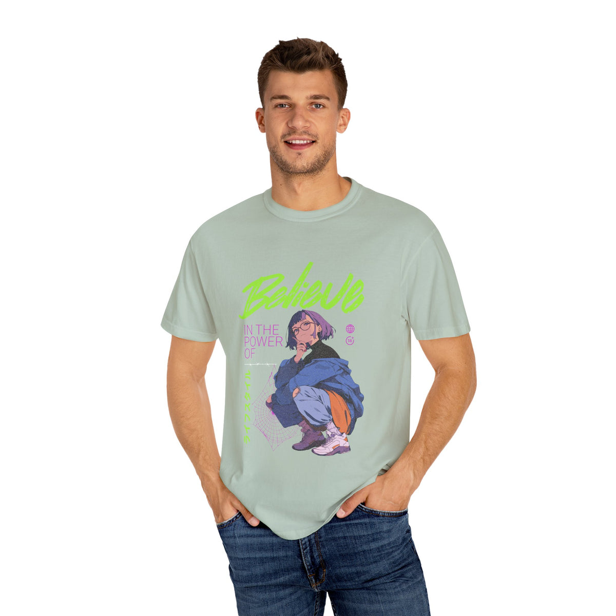 Kawaii Anime Tee - Believe Y2K Girl Design - Cute Gift