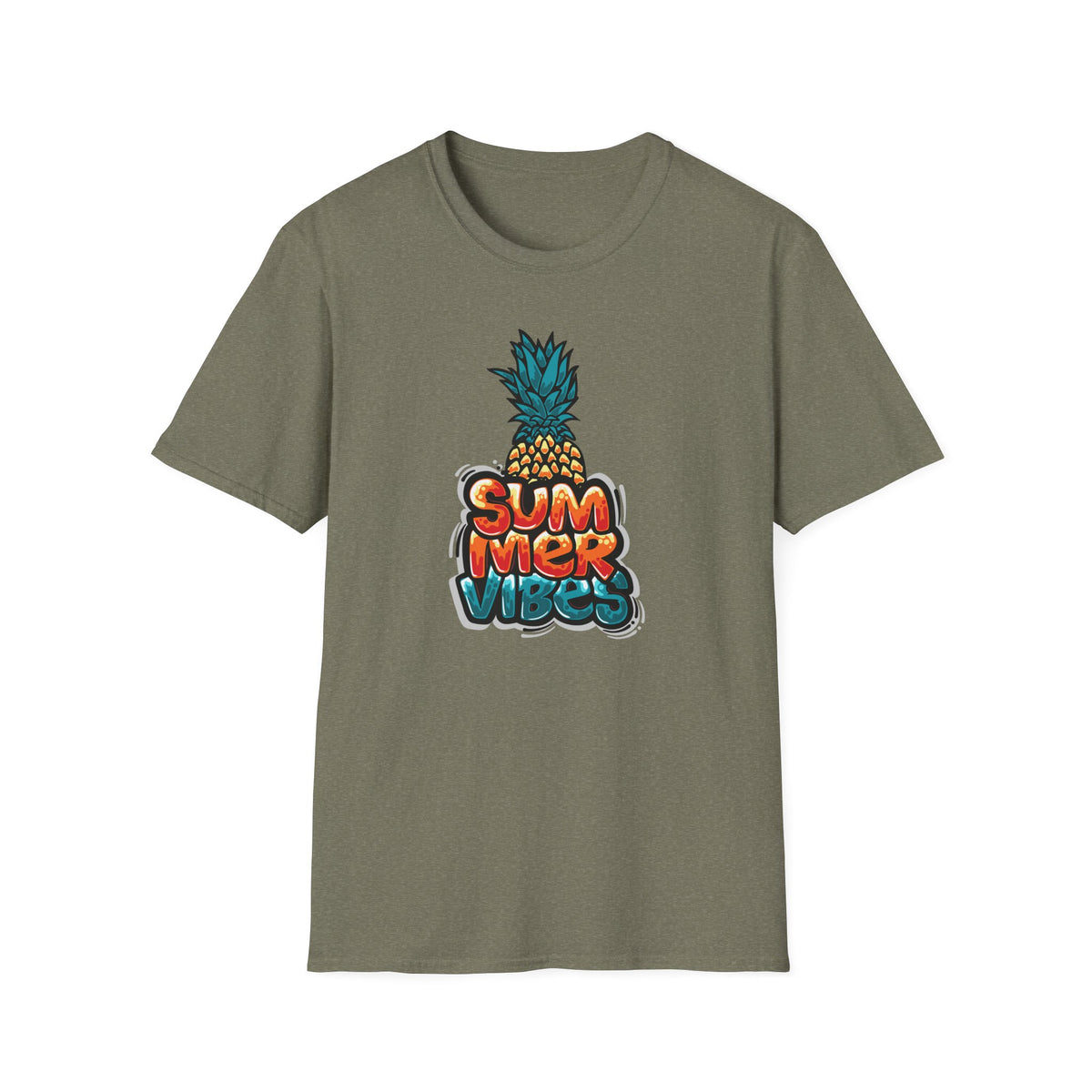 Bold Pineapple Print Tee - Summer Vibes Tropical Graphic